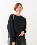 【HANES/ヘインズ】【独自製法で生み出したこだわりの”先染めBLACK”】KURO for HER クロップドワイドロンＴ クルーネック シンプル 無地 クリーン ブラインドステッチ ❘ジーンズメイト公式オンラインショップ