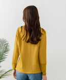 【FORT POINT/フォートポイント】ジャガード シアー 切り替えプルオーバートップス