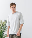 ZEROSTAIN フェイクレイヤード ビッグシルエット キーネック クルーネック Tシャツ 汗染みの目立ちにくいTシャツ 防汚 ＵＶカット ZERO STAIN