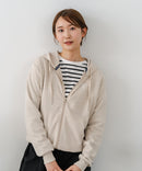 【U.S. POLO ASSN./ユーエスポロアッスン】ダンボール素材 ワンポイントロゴ刺繍 フルジップパーカー