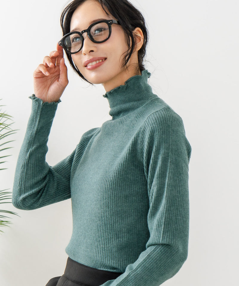 【C-FORT POINT/フォートポイント】リブハイネック ニットプルオーバー