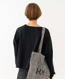 【HANES/ヘインズ】【独自製法で生み出したこだわりの”先染めBLACK”】KURO for HER クロップドワイドロンＴ クルーネック シンプル 無地 クリーン ブラインドステッチ ❘ジーンズメイト公式オンラインショップ