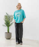 【DISCUS/ディスカス】カレッジロゴプリント ヘビーウェイトTシャツ ルーズシルエット