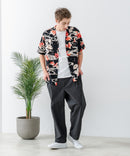 カットジョーゼット タックイージーパンツ 吸水速乾 接触冷感 ストレッチ 軽量 イージーケア UVカット BLUE STANDARD ブルースタンダード