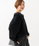 【HANES/ヘインズ】【独自製法で生み出したこだわりの”先染めBLACK”】KURO for HER クロップドワイドロンＴ クルーネック シンプル 無地 クリーン ブラインドステッチ ❘ジーンズメイト公式オンラインショップ