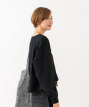 【HANES/ヘインズ】【独自製法で生み出したこだわりの”先染めBLACK”】KURO for HER クロップドワイドロンＴ クルーネック シンプル 無地 クリーン ブラインドステッチ ❘ジーンズメイト公式オンラインショップ