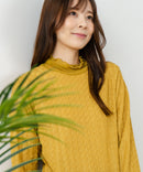 【FORT POINT/フォートポイント】ジャガード シアー 切り替えプルオーバートップス