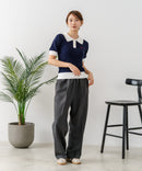 【U.S. POLO ASSN./ユーエスポロアッスン】ワンポイントロゴ刺繍 バイカラーニットポロシャツ