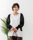 【C-FORTPOINT/フォートポイント】シャリシャリ Ｖネック シアーカーディガン