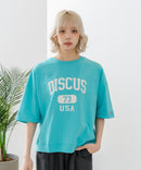 【DISCUS/ディスカス】カレッジロゴプリント ヘビーウェイトTシャツ ルーズシルエット
