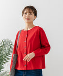 【FORT POINT/フォートポイント】バスク天竺 クルーネック カーディガン