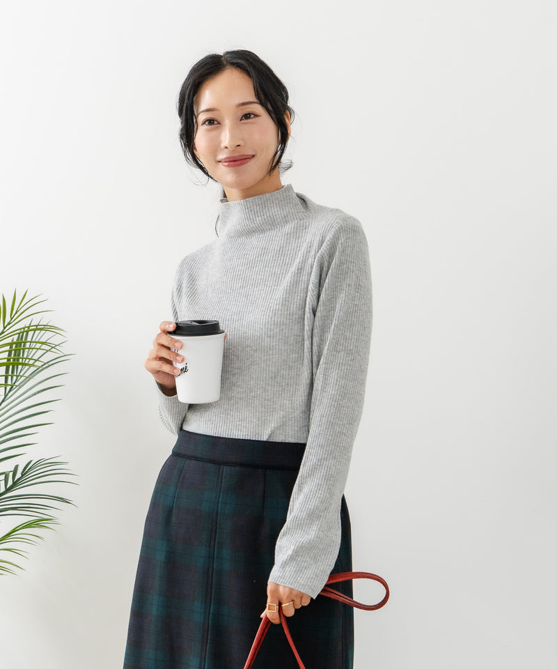 【C-FORT POINT/フォートポイント】リブボトルネック ニットプルオーバー