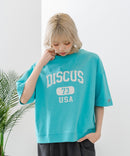 【DISCUS/ディスカス】カレッジロゴプリント ヘビーウェイトTシャツ ルーズシルエット