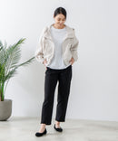 スラリー タック テーパード パンツ C-FORT POINT カジュアル オフィス 美脚効果 快適 ストレッチ