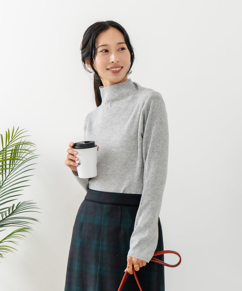 【C-FORT POINT/フォートポイント】リブボトルネック ニットプルオーバー