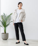 スラリー タック テーパード パンツ C-FORT POINT カジュアル オフィス 美脚効果 快適 ストレッチ