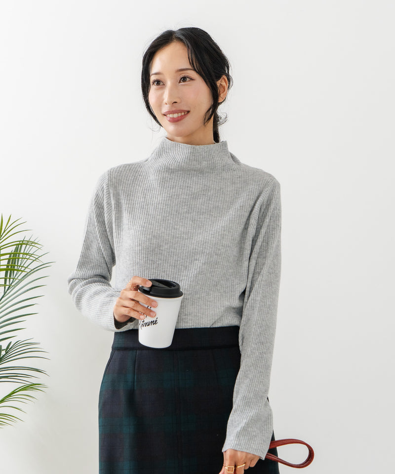 【C-FORT POINT/フォートポイント】リブボトルネック ニットプルオーバー