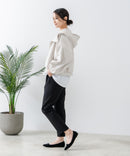 スラリー タック テーパード パンツ C-FORT POINT カジュアル オフィス 美脚効果 快適 ストレッチ