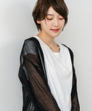 【C-FORTPOINT/フォートポイント】シャリシャリ Ｖネック シアーカーディガン