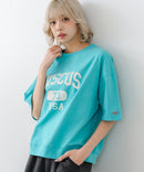 【DISCUS/ディスカス】カレッジロゴプリント ヘビーウェイトTシャツ ルーズシルエット