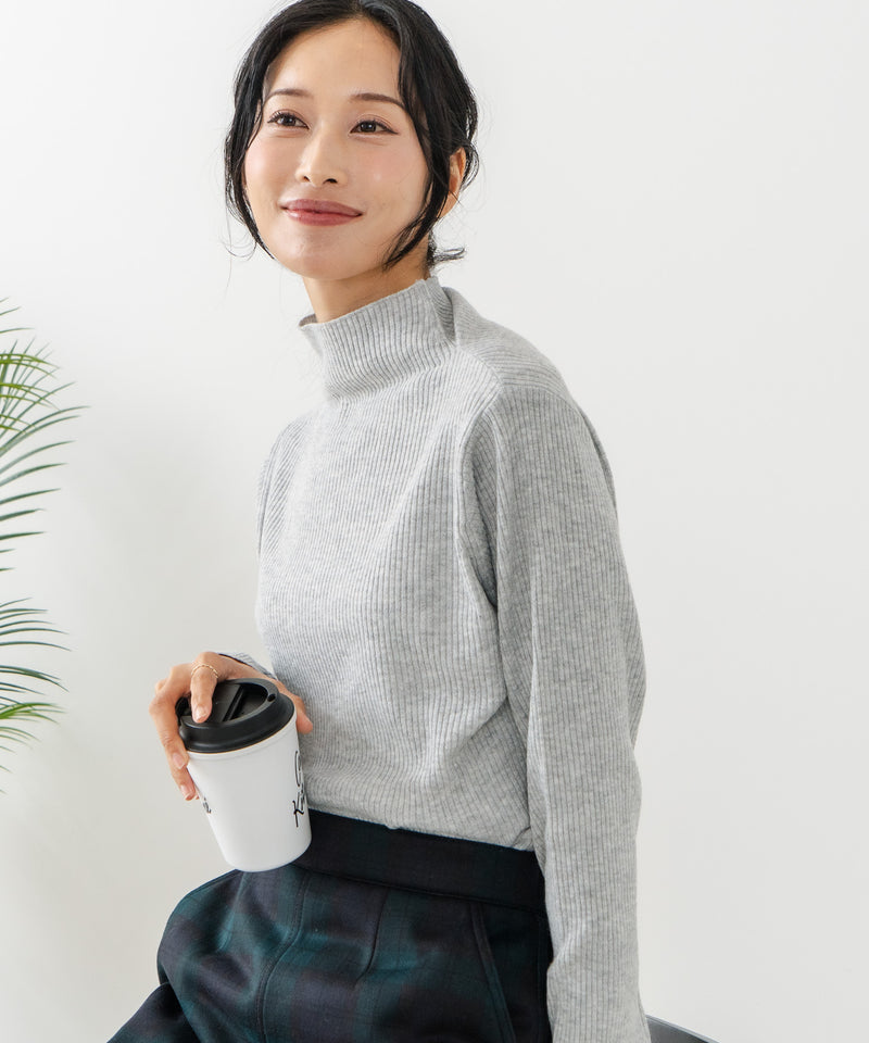 【C-FORT POINT/フォートポイント】リブボトルネック ニットプルオーバー