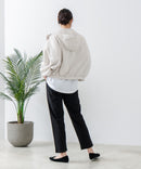 スラリー タック テーパード パンツ C-FORT POINT カジュアル オフィス 美脚効果 快適 ストレッチ