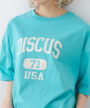 【DISCUS/ディスカス】カレッジロゴプリント ヘビーウェイトTシャツ ルーズシルエット