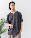 【HEAT BLOCKER/ヒートブロッカー】【まるで着る日傘！遮熱＆UVカット】コットンライク キーネックTシャツ 吸水速乾 アンチピリング イージーケア ユニセックス