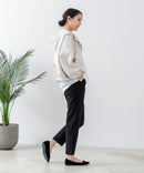 スラリー タック テーパード パンツ C-FORT POINT カジュアル オフィス 美脚効果 快適 ストレッチ