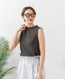 【C-FORTPOINT/フォートポイント】【ひんやり接触冷感 オンにもオフにも！】カット楊柳 ノースリーブTシャツ タンクトップ 着痩せ きれいめ カジュアル 涼しい