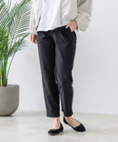 スラリー タック テーパード パンツ C-FORT POINT カジュアル オフィス 美脚効果 快適 ストレッチ