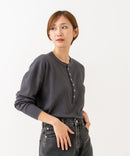 【HANES/ヘインズ】【長めの着丈は気になる腰周りをすっきりカバー】HANES Thermal for HER サーマルヘンリーロンＴ 長袖 無地 シンプル ドロップショルダー リングドット使い ヘムライン ❘ジーンズメイト公式オンラインショップ
