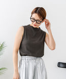 【C-FORTPOINT/フォートポイント】【ひんやり接触冷感 オンにもオフにも！】カット楊柳 ノースリーブTシャツ タンクトップ 着痩せ きれいめ カジュアル 涼しい