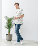 レーヨン 総柄プリント シャツ アロハ 接触冷感 レーヨン100％【BLUE STANDARD/ブルースタンダード】