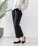 スラリー タック テーパード パンツ C-FORT POINT カジュアル オフィス 美脚効果 快適 ストレッチ