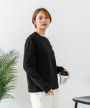 【C-FORTPOINT/フォートポイント】【抜群の伸縮性を誇るフライス素材を使用】ストレッチフライスクルーネックロンT カットソー 柔らかい レイヤード シンプル オンオフ