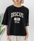 【DISCUS/ディスカス】カレッジロゴプリント ヘビーウェイトTシャツ ルーズシルエット
