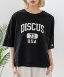 【DISCUS/ディスカス】カレッジロゴプリント ヘビーウェイトTシャツ ルーズシルエット