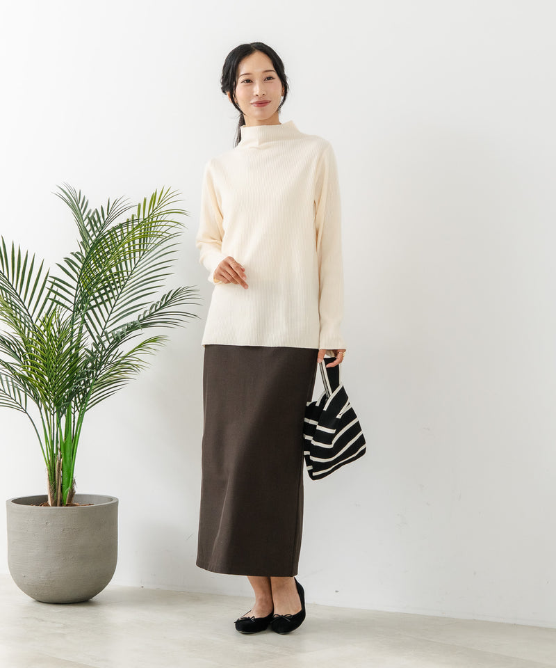 【C-FORT POINT/フォートポイント】リブボトルネック ニットプルオーバー