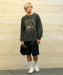 ピグメント加工 ヴィンテージライクプリントロンT 90s 古着 ロックT