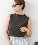 【C-FORTPOINT/フォートポイント】【ひんやり接触冷感 オンにもオフにも！】カット楊柳 ノースリーブTシャツ タンクトップ 着痩せ きれいめ カジュアル 涼しい