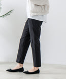 スラリー タック テーパード パンツ C-FORT POINT カジュアル オフィス 美脚効果 快適 ストレッチ