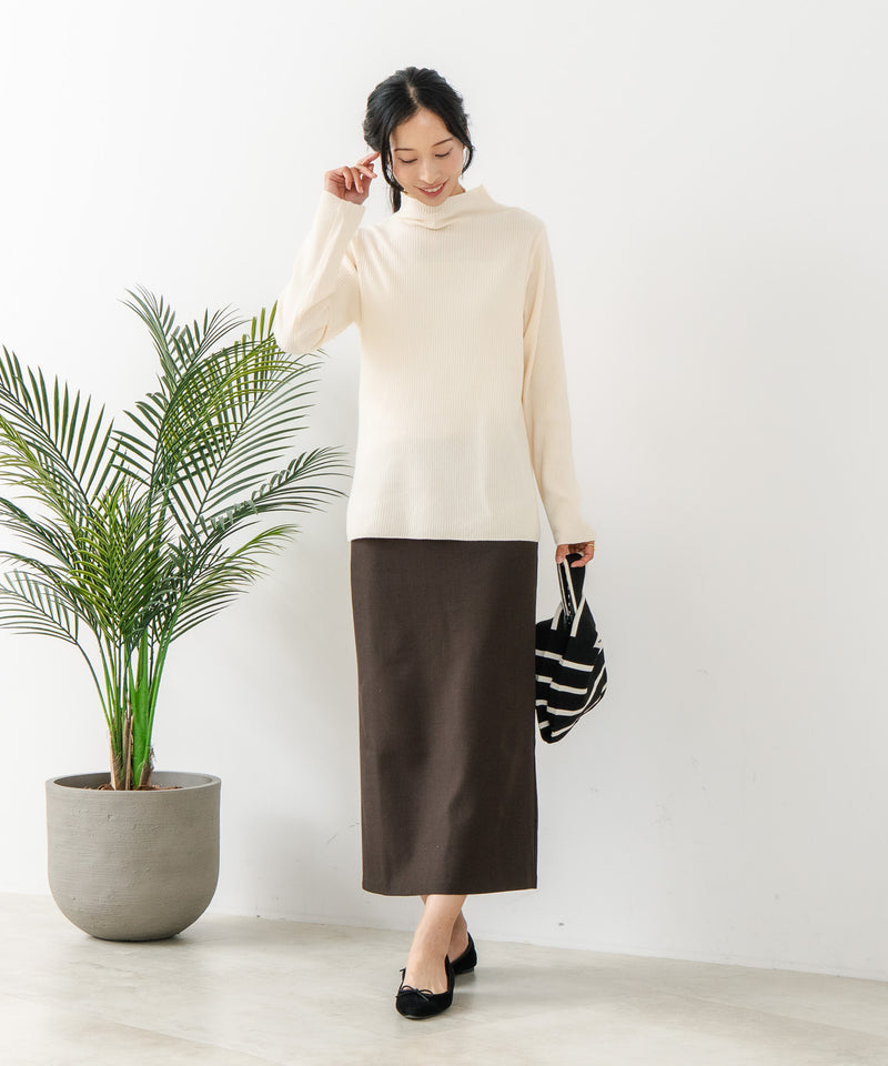 【C-FORT POINT/フォートポイント】リブボトルネック ニットプルオーバー