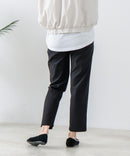 スラリー タック テーパード パンツ C-FORT POINT カジュアル オフィス 美脚効果 快適 ストレッチ