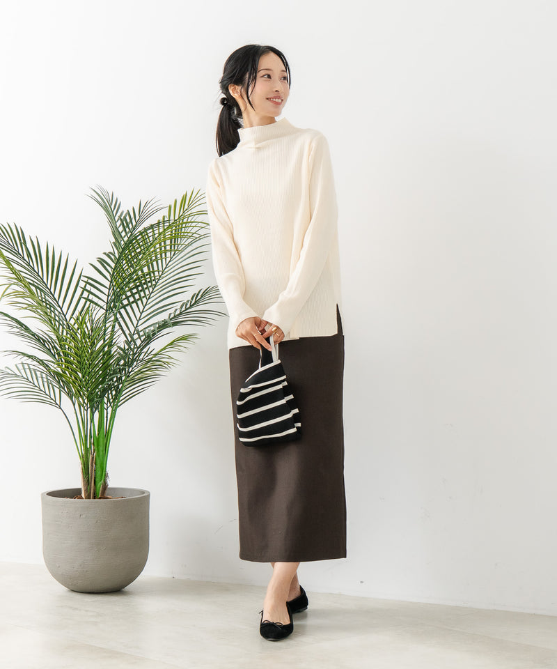 【C-FORT POINT/フォートポイント】リブボトルネック ニットプルオーバー