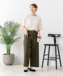 【C-FORTPOINT/フォートポイント】【ひんやり接触冷感 華奢見え】カット楊柳 ワイドシルエットTシャツ リラックス 抜け感 大人カジュアル 涼しい