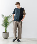 ドライリップル 切り替デザインTシャツ カットソー 吸水速乾 ストレッチ イージーケア さらさら快適 BLUE STANDARD