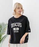 【DISCUS/ディスカス】カレッジロゴプリント ヘビーウェイトTシャツ ルーズシルエット