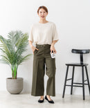 【C-FORTPOINT/フォートポイント】【ひんやり接触冷感 華奢見え】カット楊柳 ワイドシルエットTシャツ リラックス 抜け感 大人カジュアル 涼しい