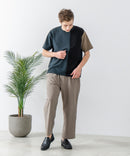 ドライリップル 切り替デザインTシャツ カットソー 吸水速乾 ストレッチ イージーケア さらさら快適 BLUE STANDARD